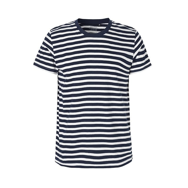 Koszulki T-Shirt - Męski T-Shirt w serek Fairtrade - Neutral O61001 - White/Navy (Stripped) - RAVEN - koszulki reklamowe z nadrukiem, odzież reklamowa i gastronomiczna