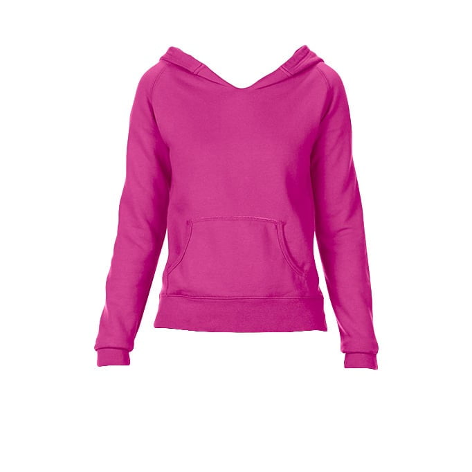 Bluzy - Damska bluza Hooded CC - Comfort Colors 1595 - Neon Pink - RAVEN - koszulki reklamowe z nadrukiem, odzież reklamowa i gastronomiczna