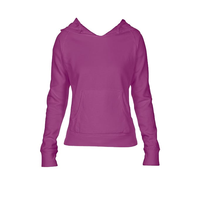 Bluzy - Damska bluza Hooded CC - Comfort Colors 1595 - Raspberry - RAVEN - koszulki reklamowe z nadrukiem, odzież reklamowa i gastronomiczna