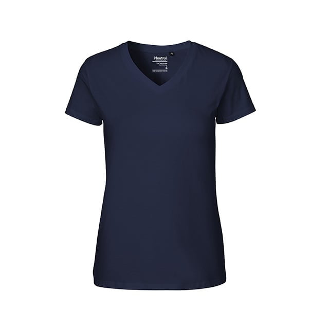 Koszulki T-Shirt - Damski T-Shirt w serek Fairtrade - Neutral O81005 - Navy - RAVEN - koszulki reklamowe z nadrukiem, odzież reklamowa i gastronomiczna