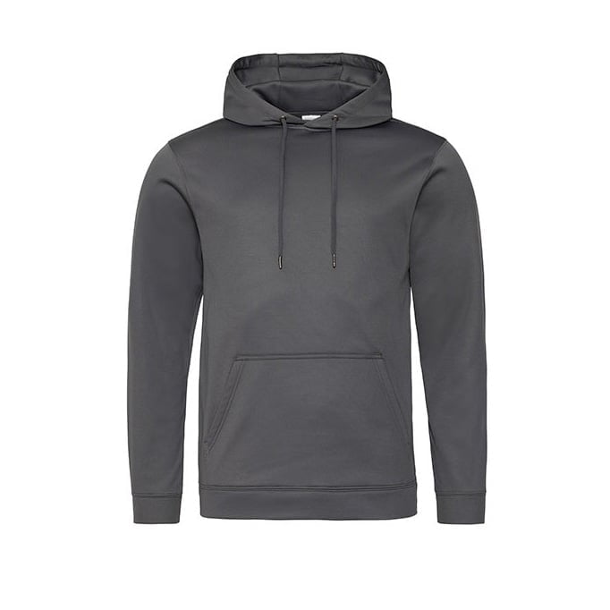 Bluzy - Bluza z kapturem Sport Polyester - Just Hoods JH006 - Steel Grey (Solid) - RAVEN - koszulki reklamowe z nadrukiem, odzież reklamowa i gastronomiczna