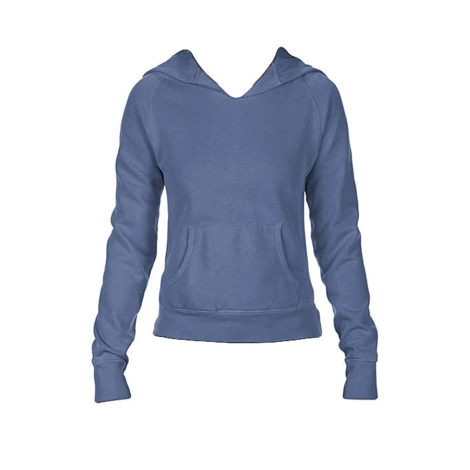 Bluzy - Damska bluza Hooded CC - Comfort Colors 1595 - Blue Jean - RAVEN - koszulki reklamowe z nadrukiem, odzież reklamowa i gastronomiczna