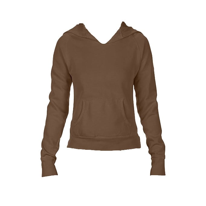 Bluzy - Damska bluza Hooded CC - Comfort Colors 1595 - Brown - RAVEN - koszulki reklamowe z nadrukiem, odzież reklamowa i gastronomiczna