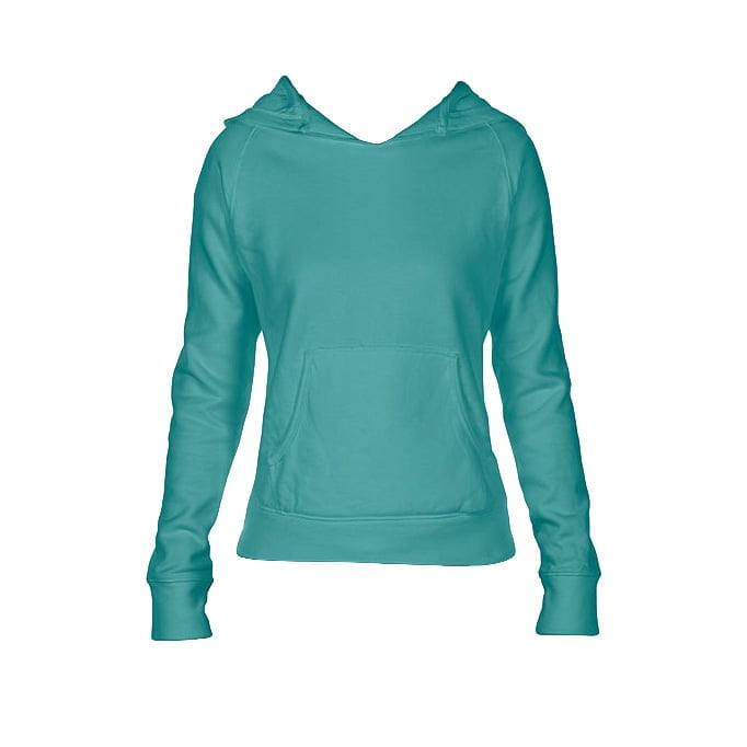 Bluzy - Damska bluza Hooded CC - Comfort Colors 1595 - Seafoam - RAVEN - koszulki reklamowe z nadrukiem, odzież reklamowa i gastronomiczna