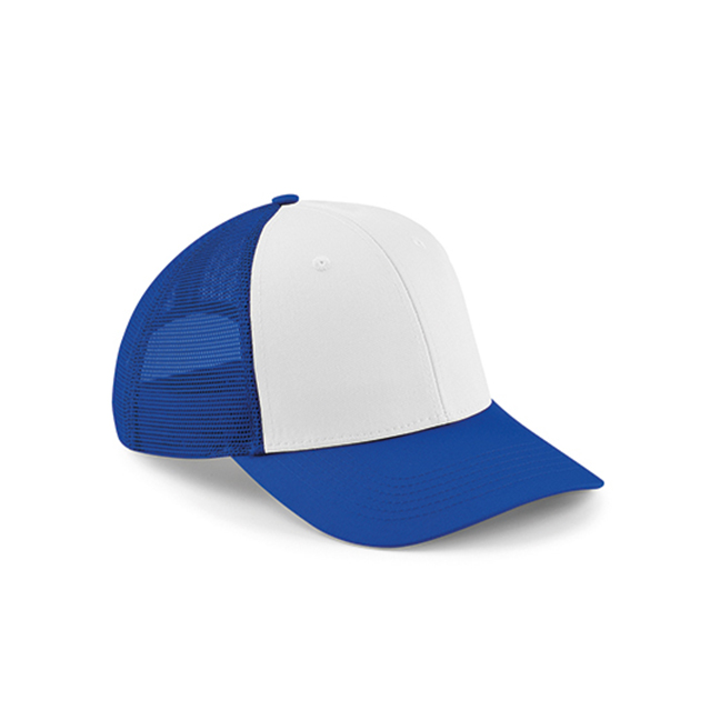 Czapki z daszkiem - Czapka 6-panelowa Snapback Trucker - Beechfield B647 - Bright Royal/White - RAVEN - koszulki reklamowe z nadrukiem, odzież reklamowa i gastronomiczna