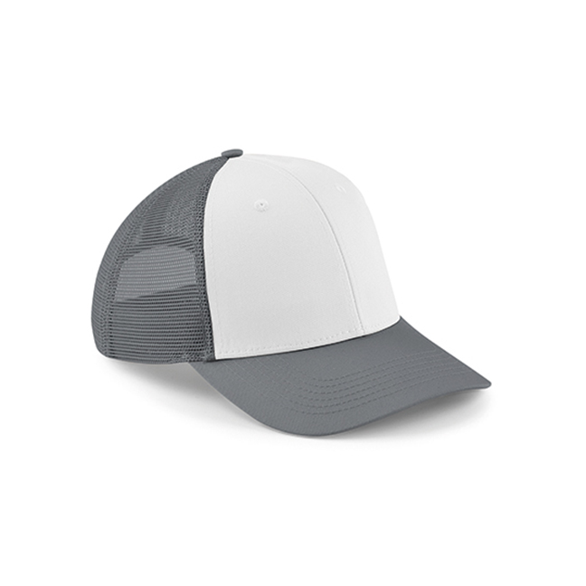 Czapki z daszkiem - Czapka 6-panelowa Snapback Trucker - Beechfield B647 - Graphite Grey/White - RAVEN - koszulki reklamowe z nadrukiem, odzież reklamowa i gastronomiczna