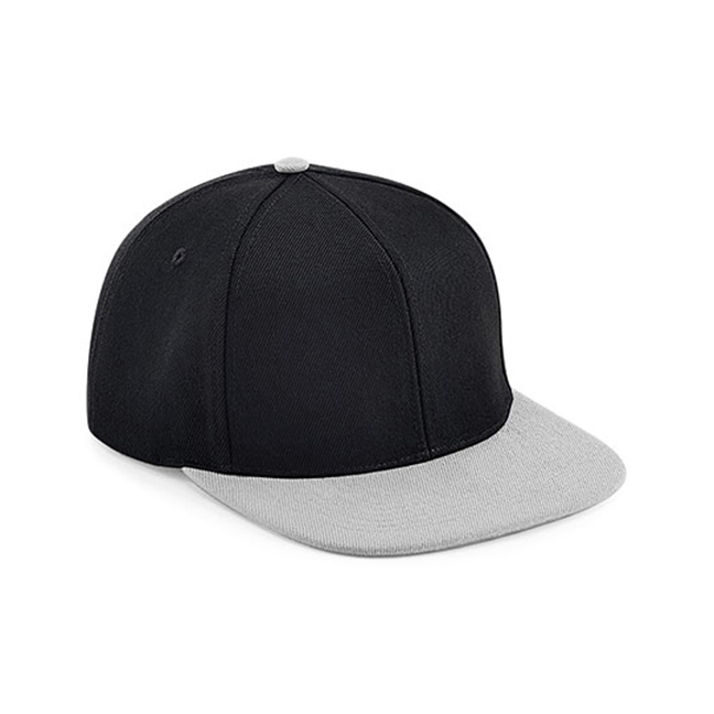 Czapki z daszkiem - Czapka snapback 6-panelowa Original Flat Peak - Beechfield B661 - Black/Grey - RAVEN - koszulki reklamowe z nadrukiem, odzież reklamowa i gastronomiczna