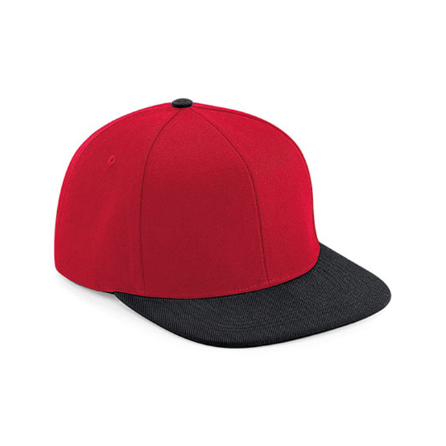 Czapki z daszkiem - Czapka snapback 6-panelowa Original Flat Peak - Beechfield B661 - Classic Red/Black - RAVEN - koszulki reklamowe z nadrukiem, odzież reklamowa i gastronomiczna