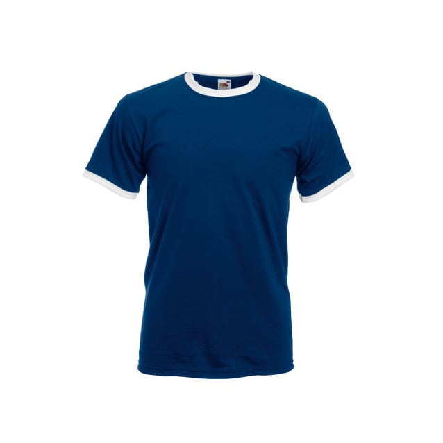 Koszulki T-Shirt - Męska koszulka Ringer Zoom - Fruit of the Loom 61-168-0 - Navy/White - RAVEN - koszulki reklamowe z nadrukiem, odzież reklamowa i gastronomiczna