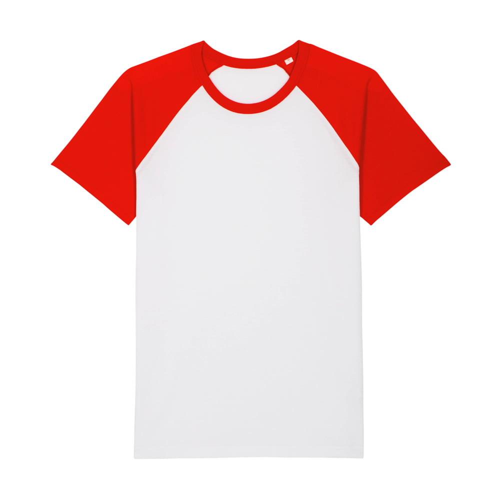 Koszulki T-Shirt - T-shirt Unisex Catcher Short Sleeve - STTU825 - White/Bright Red - RAVEN - koszulki reklamowe z nadrukiem, odzież reklamowa i gastronomiczna