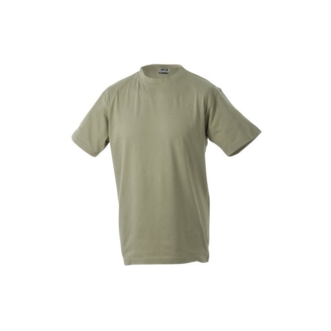 Koszulki T-Shirt - Męska koszulka Round-T Medium - James & Nicholson JN001 - Khaki - RAVEN - koszulki reklamowe z nadrukiem, odzież reklamowa i gastronomiczna