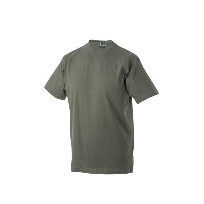 Koszulki T-Shirt - Męska koszulka Round-T Heavy - James & Nicholson JN002 - Khaki - RAVEN - koszulki reklamowe z nadrukiem, odzież reklamowa i gastronomiczna