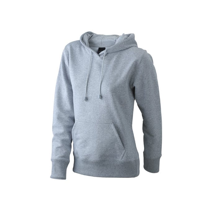 Bluzy - Damska bluza bez zamka Hooded Jacket - James & Nicholson JN051 - Heather Grey - RAVEN - koszulki reklamowe z nadrukiem, odzież reklamowa i gastronomiczna