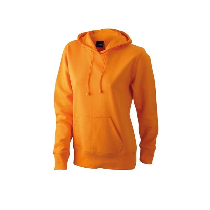 Bluzy - Damska bluza bez zamka Hooded Jacket - James & Nicholson JN051 - Orange - RAVEN - koszulki reklamowe z nadrukiem, odzież reklamowa i gastronomiczna