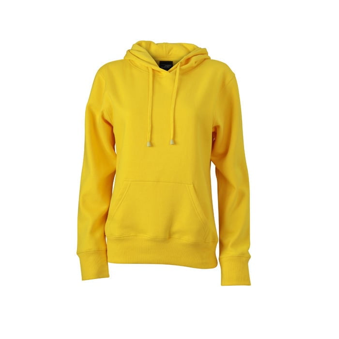 Bluzy - Damska bluza bez zamka Hooded Jacket - James & Nicholson JN051 - Sun Yellow - RAVEN - koszulki reklamowe z nadrukiem, odzież reklamowa i gastronomiczna