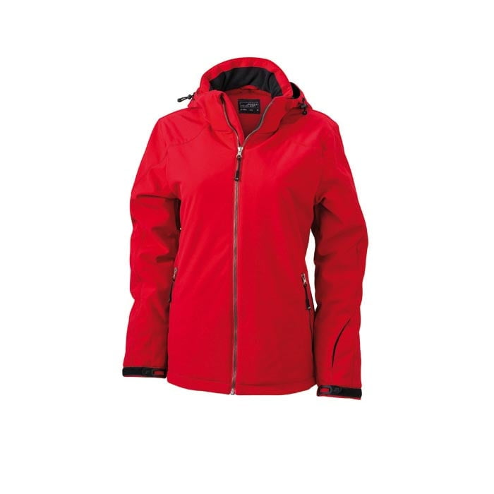 Kurtki - Damski zimowy softshell Wintersport - JN 1053 - Red - RAVEN - koszulki reklamowe z nadrukiem, odzież reklamowa i gastronomiczna