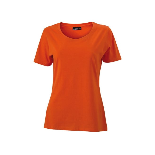 Koszulki T-Shirt - Damska koszulka Basic-T - James & Nicholson JN901 - Dark Orange - RAVEN - koszulki reklamowe z nadrukiem, odzież reklamowa i gastronomiczna