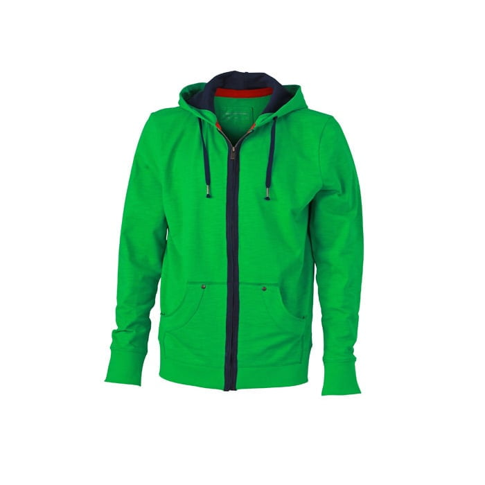 Bluzy - Męska bluza z kapturem Urban Hooded - James & Nicholson JN982 - Fern Green - RAVEN - koszulki reklamowe z nadrukiem, odzież reklamowa i gastronomiczna