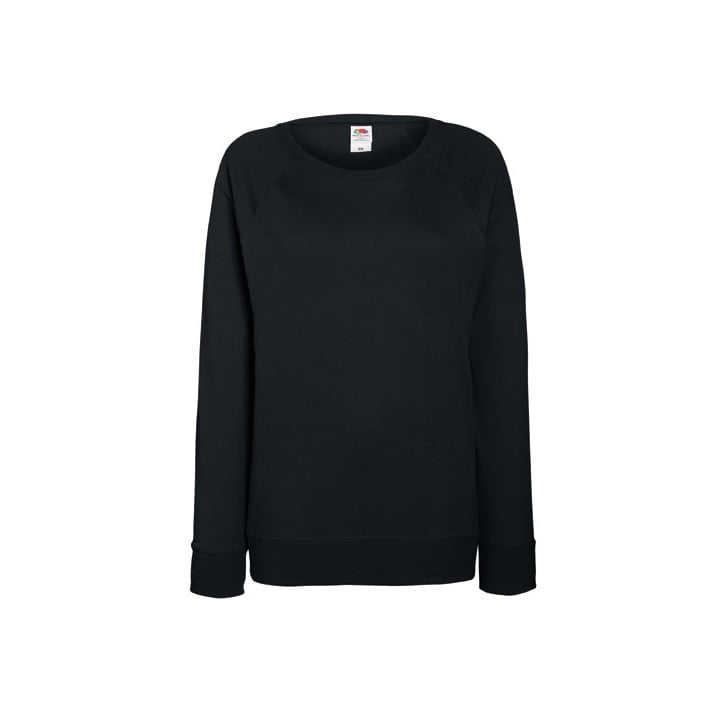 Bluzy - Damska bluza Lightweight Raglan - Fruit of the Loom 62-146-0 - Black - RAVEN - koszulki reklamowe z nadrukiem, odzież reklamowa i gastronomiczna