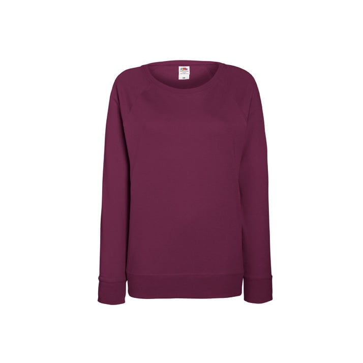 Bluzy - Damska bluza Lightweight Raglan - Fruit of the Loom 62-146-0 - Burgundy - RAVEN - koszulki reklamowe z nadrukiem, odzież reklamowa i gastronomiczna