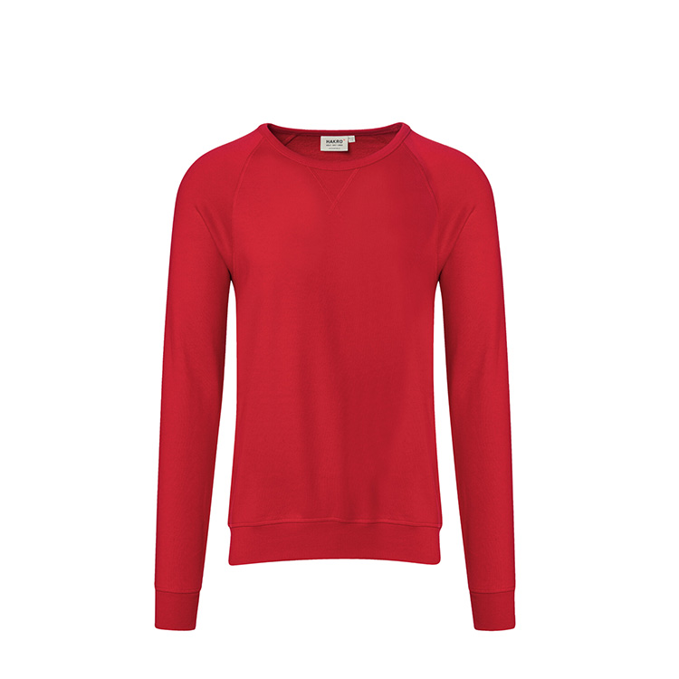 Bluzy - Męska bluza typu reglan 607 - Hakro 607 - Red - RAVEN - koszulki reklamowe z nadrukiem, odzież reklamowa i gastronomiczna