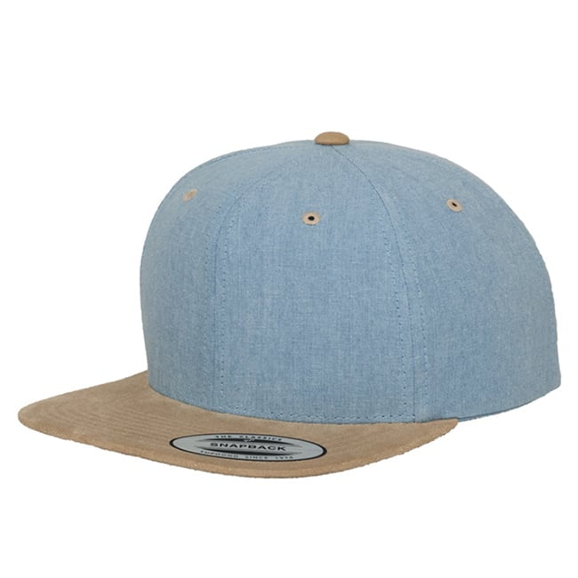 niebieski snapback flexfit z zamszu