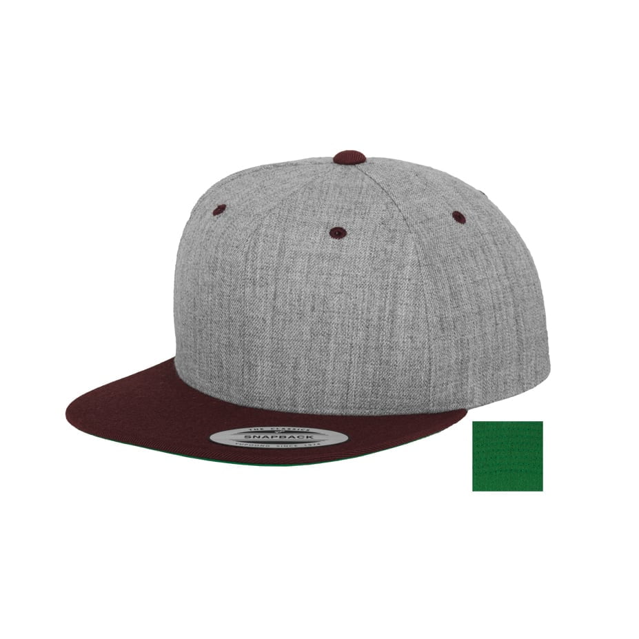 heather grey-maroon snapback flexfit z haftem