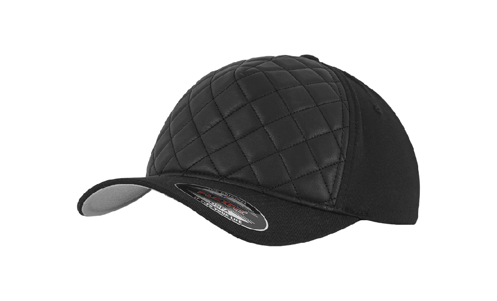 Czapki z daszkiem - Czapka Flexfit Diamond Quilted - 6277Q - Black - RAVEN - koszulki reklamowe z nadrukiem, odzież reklamowa i gastronomiczna