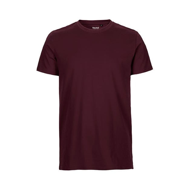 Koszulki T-Shirt - Męski T-Shirt w serek Fairtrade - Neutral O61001 - Bordeaux - RAVEN - koszulki reklamowe z nadrukiem, odzież reklamowa i gastronomiczna