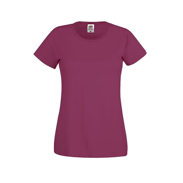 Koszulki T-Shirt - Damska koszulka Original Lady-Fit - Fruit of the Loom 61-420-0 - Burgundy - RAVEN - koszulki reklamowe z nadrukiem, odzież reklamowa i gastronomiczna