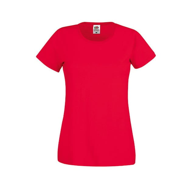 Koszulki T-Shirt - Damska koszulka Original Lady-Fit - Fruit of the Loom 61-420-0 - Red - RAVEN - koszulki reklamowe z nadrukiem, odzież reklamowa i gastronomiczna