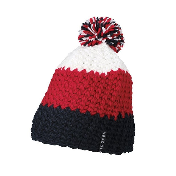 Czapki zimowe i akcesoria - Czapka zimowa Crocheted - Myrtle Beach MB7940 - Navy/Red/White - RAVEN - koszulki reklamowe z nadrukiem, odzież reklamowa i gastronomiczna