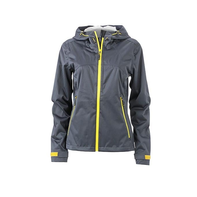 Softshell - Damska kurtka softshell Outdoor - James&Nicholson JN1097 - Iron Grey/Yellow - RAVEN - koszulki reklamowe z nadrukiem, odzież reklamowa i gastronomiczna