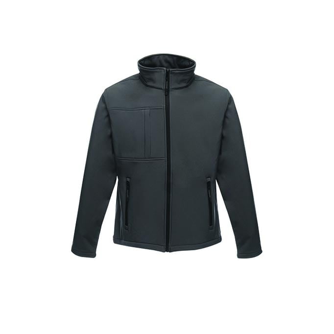 szary softshell z haftem