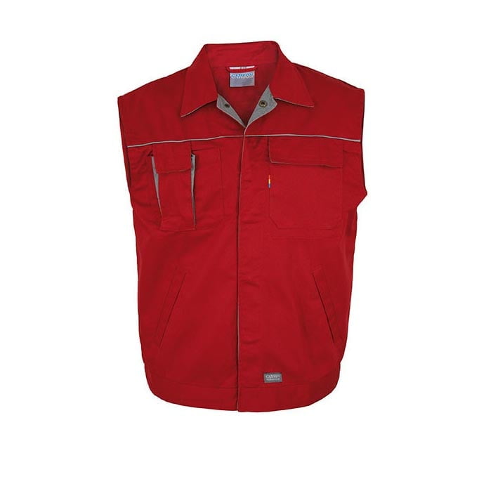 Odzież robocza - Contrast Work Vest - CC700 - Red - RAVEN - koszulki reklamowe z nadrukiem, odzież reklamowa i gastronomiczna