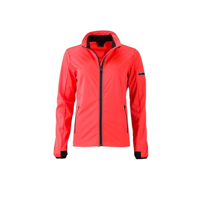 Kurtki - Ladies` Sports Softshell Jacket - JN1125 - Bright Orange - RAVEN - koszulki reklamowe z nadrukiem, odzież reklamowa i gastronomiczna