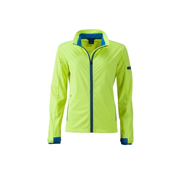 Kurtki - Ladies` Sports Softshell Jacket - JN1125 - Bright Yellow - RAVEN - koszulki reklamowe z nadrukiem, odzież reklamowa i gastronomiczna