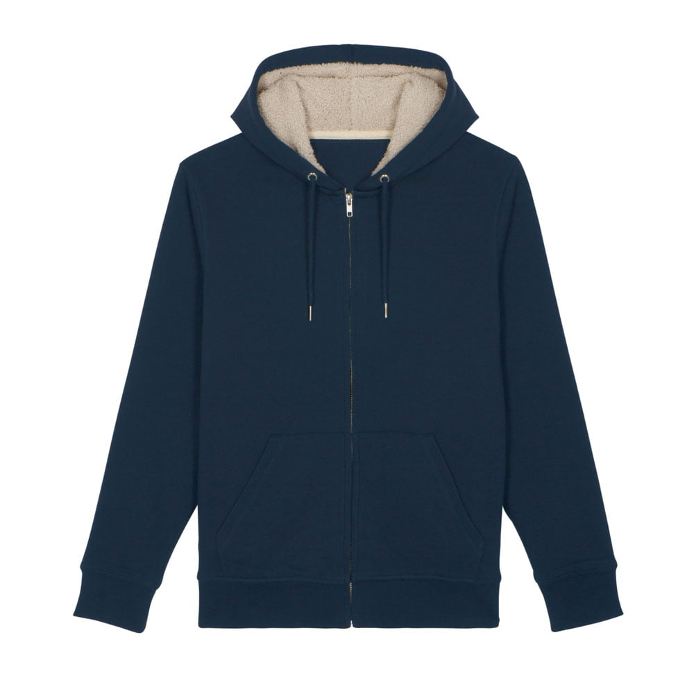 Bluzy - Bluza Unisex z Kapturem Warmer Sherpa - STSU715 - French Navy - RAVEN - koszulki reklamowe z nadrukiem, odzież reklamowa i gastronomiczna