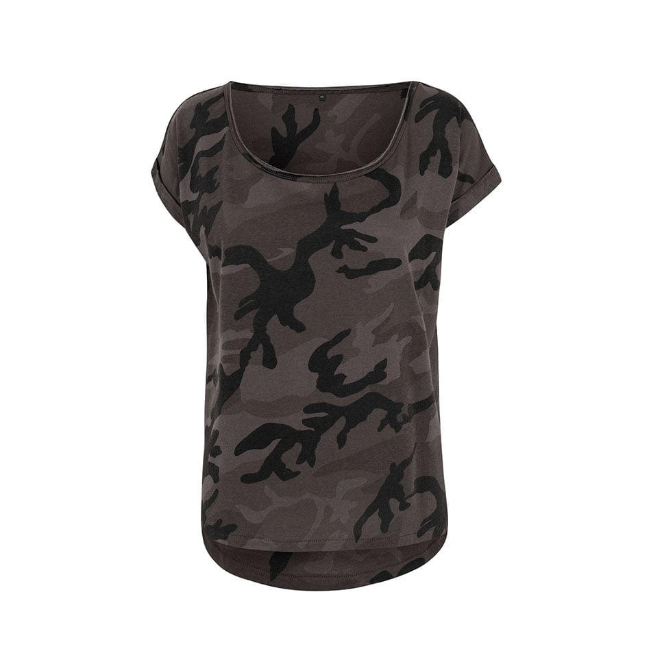 Koszulki T-Shirt - Damska koszulka Camo Tee - Build your Brand BY064 - Dark Camo - RAVEN - koszulki reklamowe z nadrukiem, odzież reklamowa i gastronomiczna