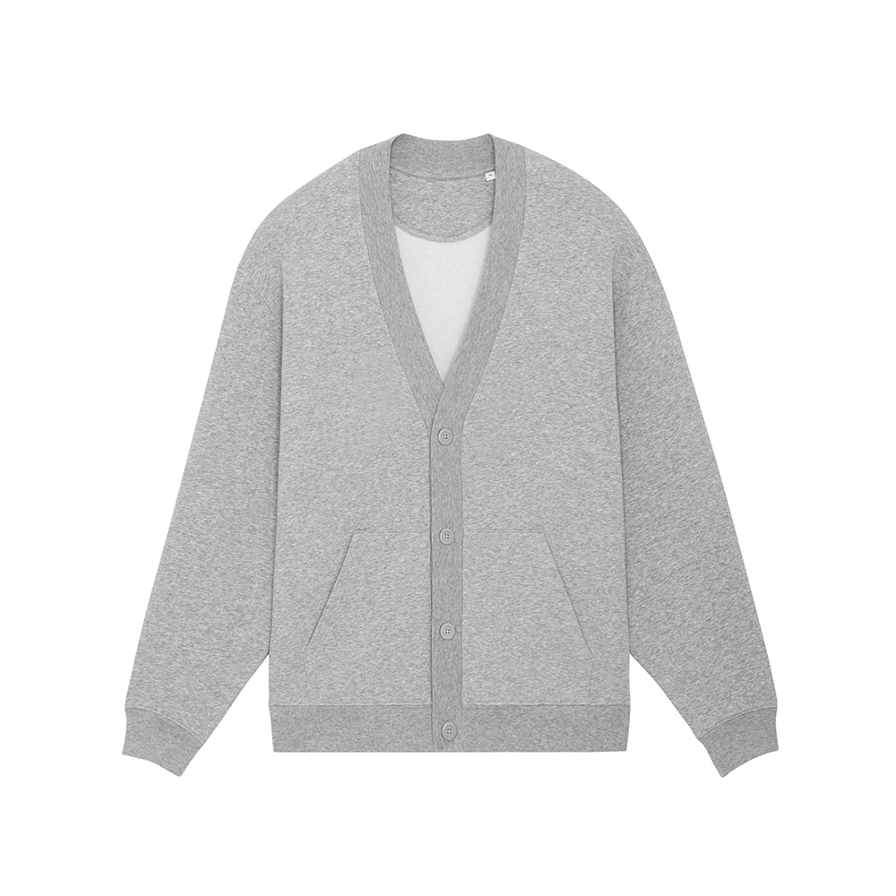 Bluzy - Kardigan unisex oversize Fletcher - STSU870 - Heather Grey - RAVEN - koszulki reklamowe z nadrukiem, odzież reklamowa i gastronomiczna