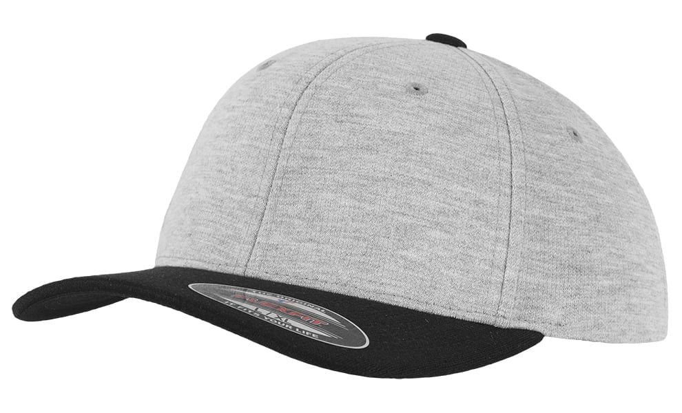 Czapki z daszkiem - Czapka Flexfit Double Jersey 2-Tone - 6778T - Grey/Black - RAVEN - koszulki reklamowe z nadrukiem, odzież reklamowa i gastronomiczna