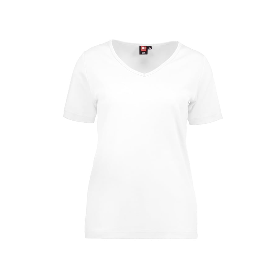 Koszulki T-Shirt - Damska koszulka z interlocku V-Neck - ID Identity 0506 - White - RAVEN - koszulki reklamowe z nadrukiem, odzież reklamowa i gastronomiczna