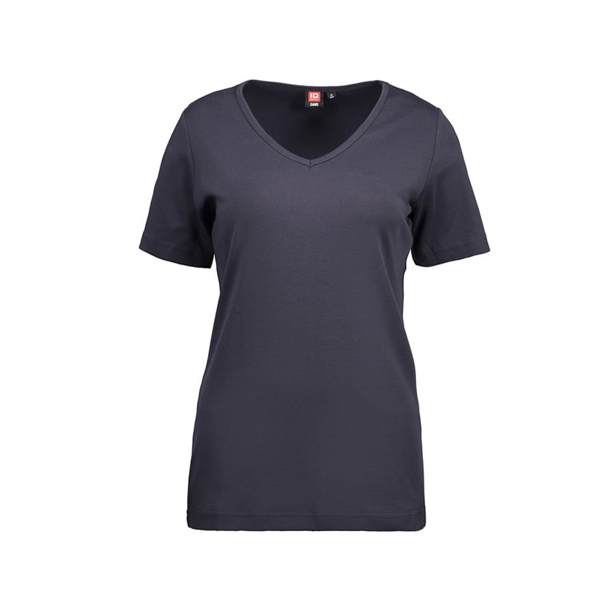 Koszulki T-Shirt - Damska koszulka z interlocku V-Neck - ID Identity 0506 - Navy - RAVEN - koszulki reklamowe z nadrukiem, odzież reklamowa i gastronomiczna