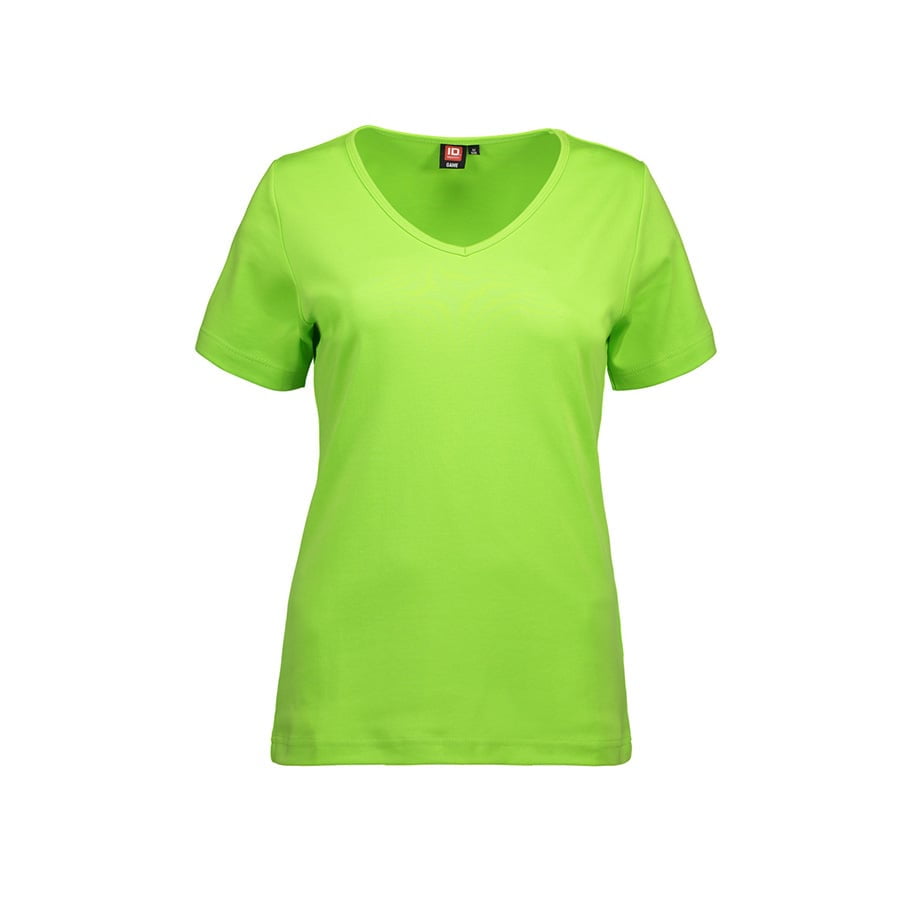 Koszulki T-Shirt - Damska koszulka z interlocku V-Neck - ID Identity 0506 - Lime - RAVEN - koszulki reklamowe z nadrukiem, odzież reklamowa i gastronomiczna