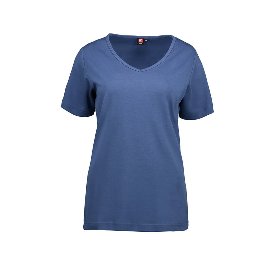 Damska koszulka z interlocku V-Neck