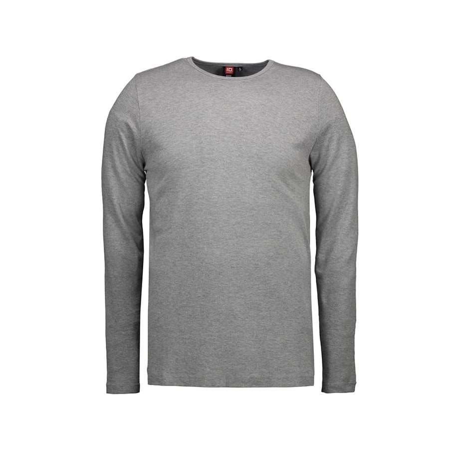 Koszulki T-Shirt - Męski Longsleeve z interlocku - ID Identity 0518 - Grey Melange - RAVEN - koszulki reklamowe z nadrukiem, odzież reklamowa i gastronomiczna