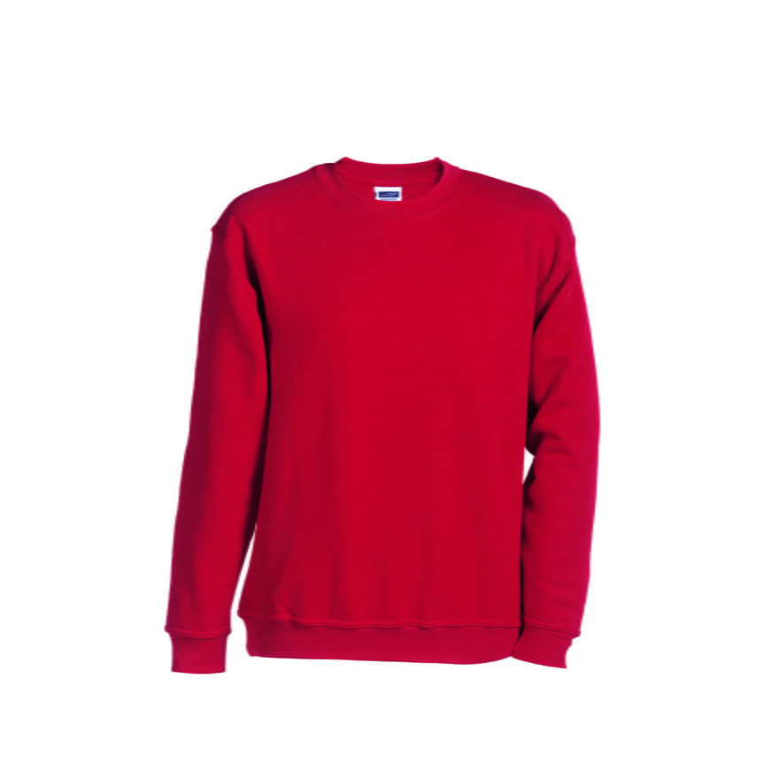 Bluzy - Bluza Crewneck Heavy - James & Nicholson JN040 - Red - RAVEN - koszulki reklamowe z nadrukiem, odzież reklamowa i gastronomiczna