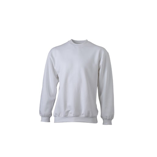 Bluzy - Bluza Crewneck Heavy - James & Nicholson JN040 - White - RAVEN - koszulki reklamowe z nadrukiem, odzież reklamowa i gastronomiczna