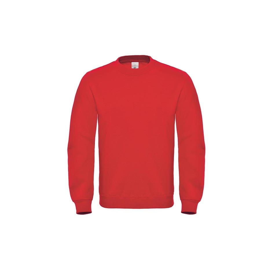 Bluzy - Bluza Crewneck ID.002 Cotton Rich - B&C WUI20 - Red - RAVEN - koszulki reklamowe z nadrukiem, odzież reklamowa i gastronomiczna