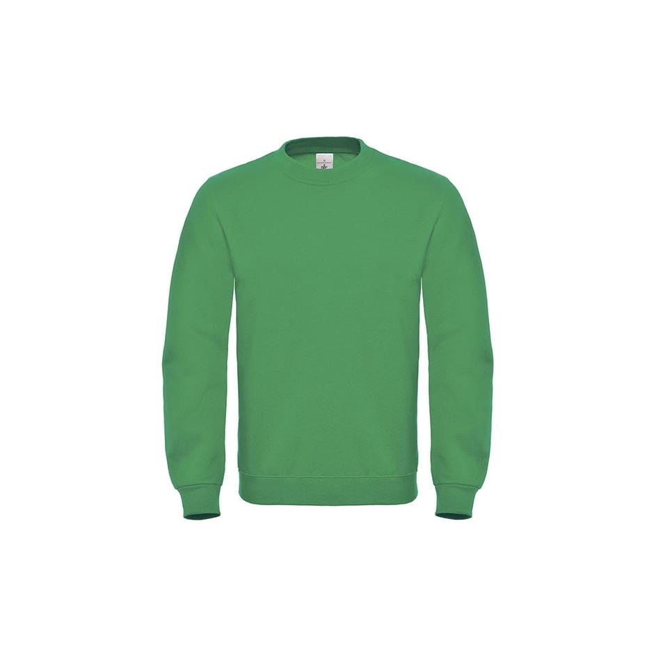 Bluzy - Bluza Crewneck ID.002 Cotton Rich - B&C WUI20 - Kelly Green  - RAVEN - koszulki reklamowe z nadrukiem, odzież reklamowa i gastronomiczna